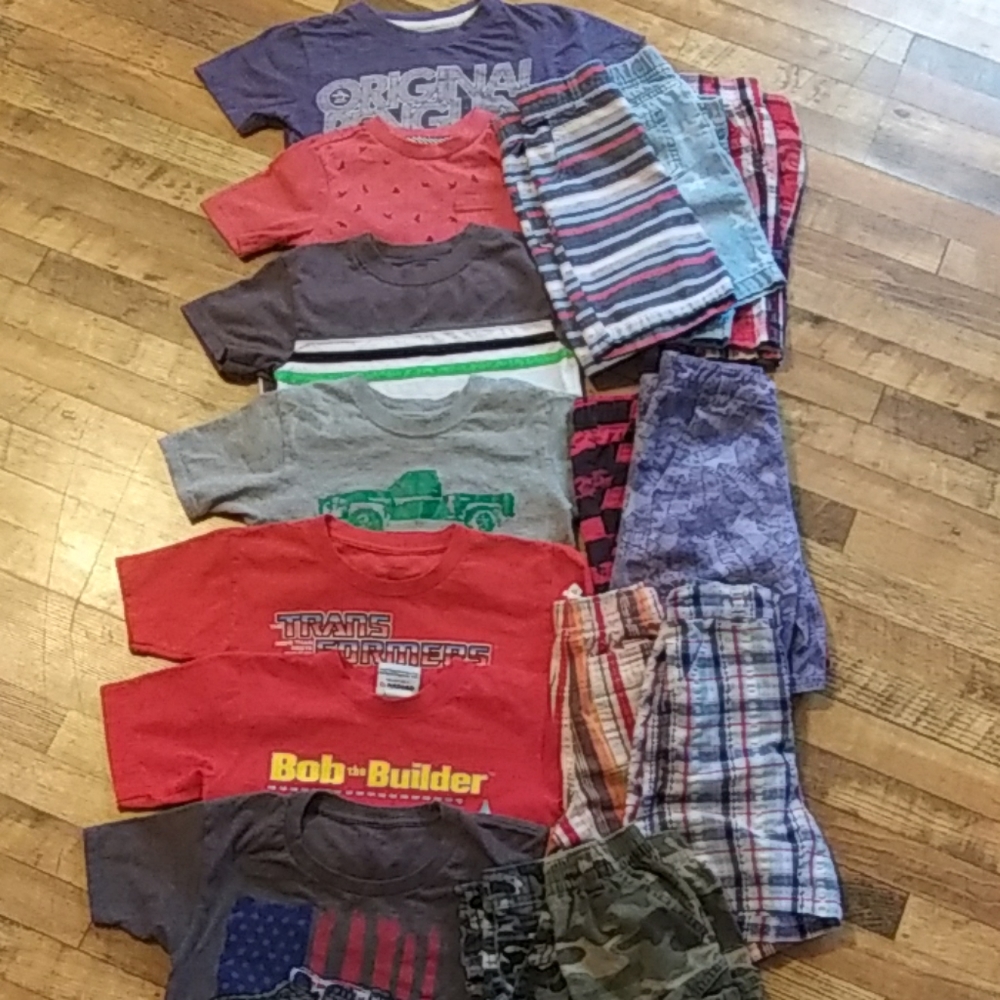 🏖 Huge 17 PC Boys Summer Shorts Tee Bundle 4T 4